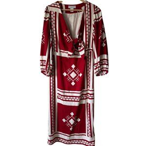 Caroline Constas Sun Goddess Linen Blend Dress Sz Med Lined Tie Cut Out